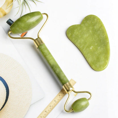 Jade Roller And Real Gua Sha Stone For Face Massager