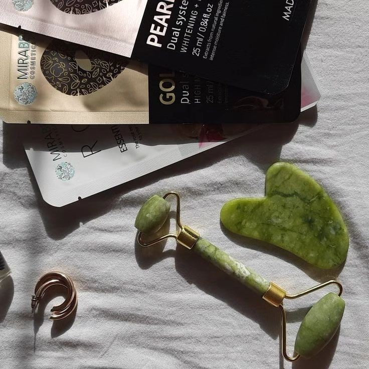 Jade Roller And Real Gua Sha Stone For Face Massager